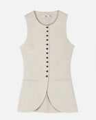 Tailored Linen Peplum Waistcoat - Birch
