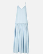 Flowing Dropped Waist Maxi Dress - Powder Blue