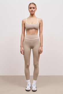 Base Contrast Trim Leggings - Taupe/Tofu