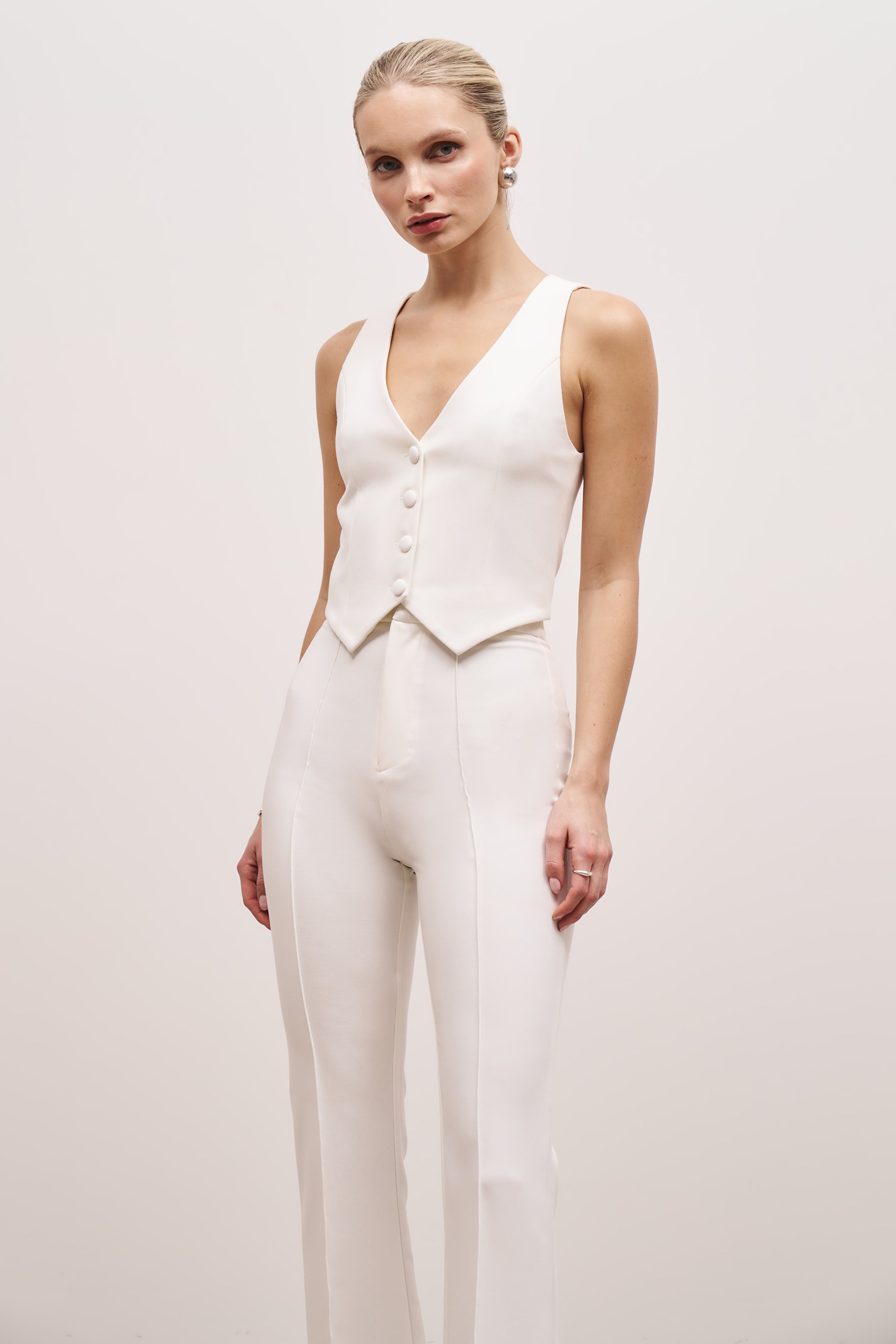 Classic Tailored Waistcoat - White