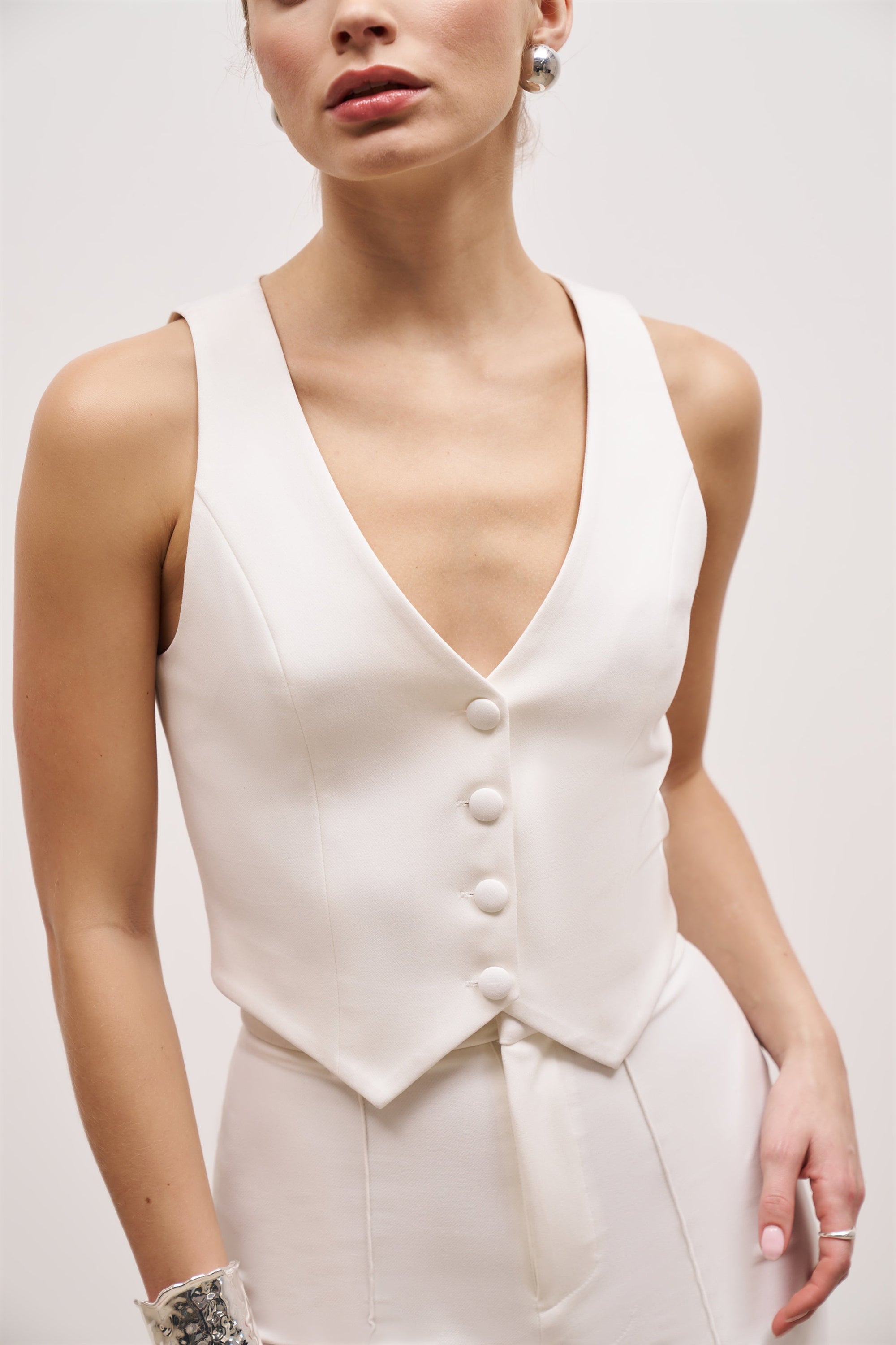 Classic Tailored Waistcoat - White