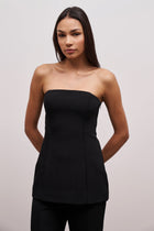 Pin Tuck Tailored Longline Bodice - Black