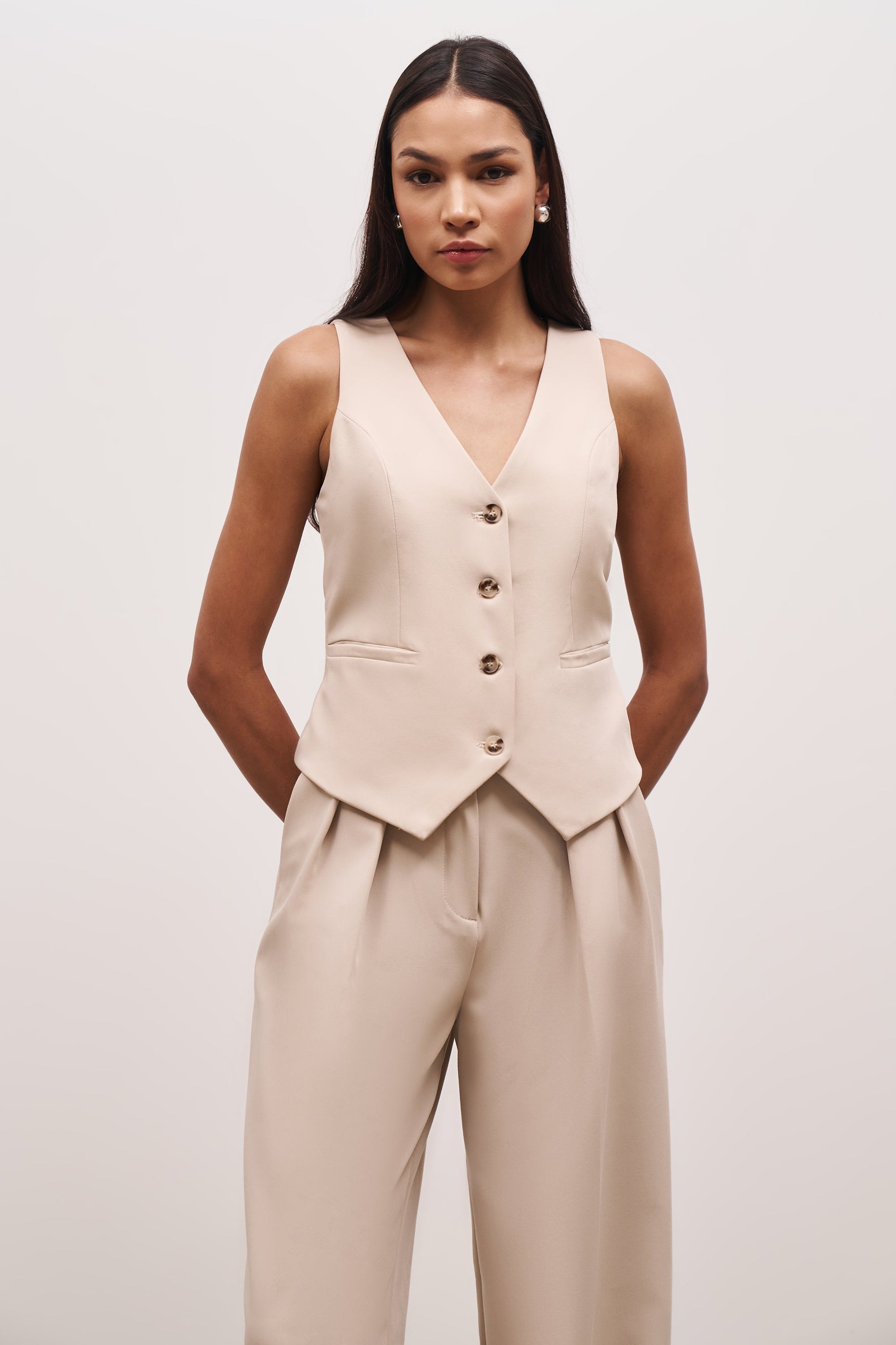 Boxy Waistcoat - Sand