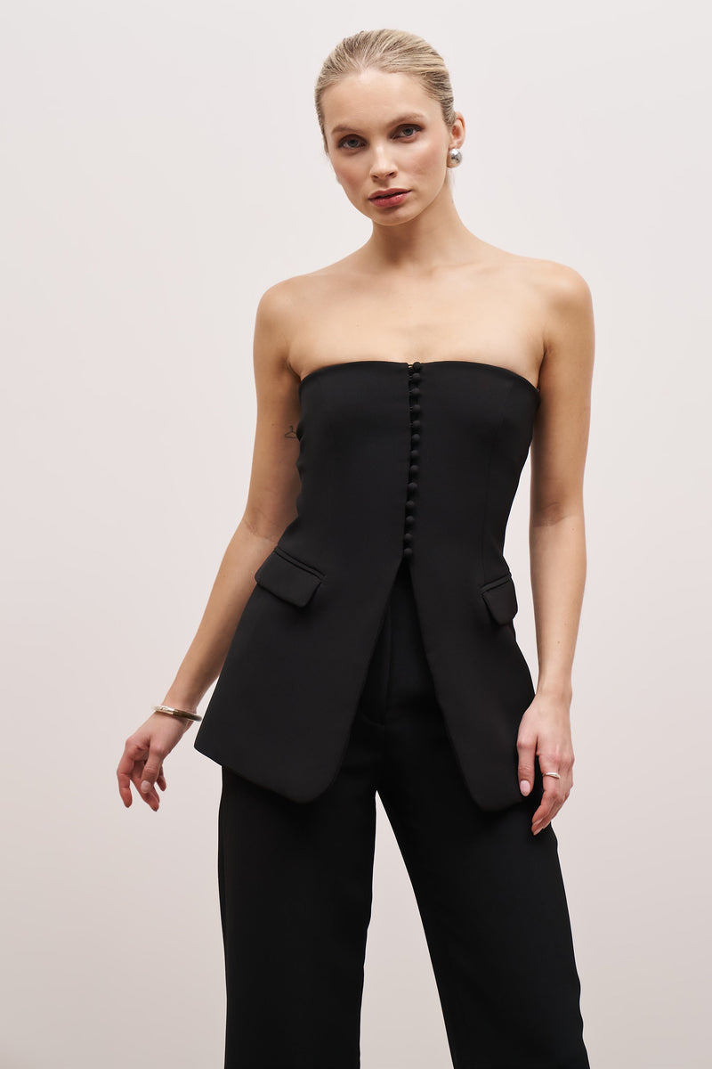 Strapless Peplum Bodice - Black