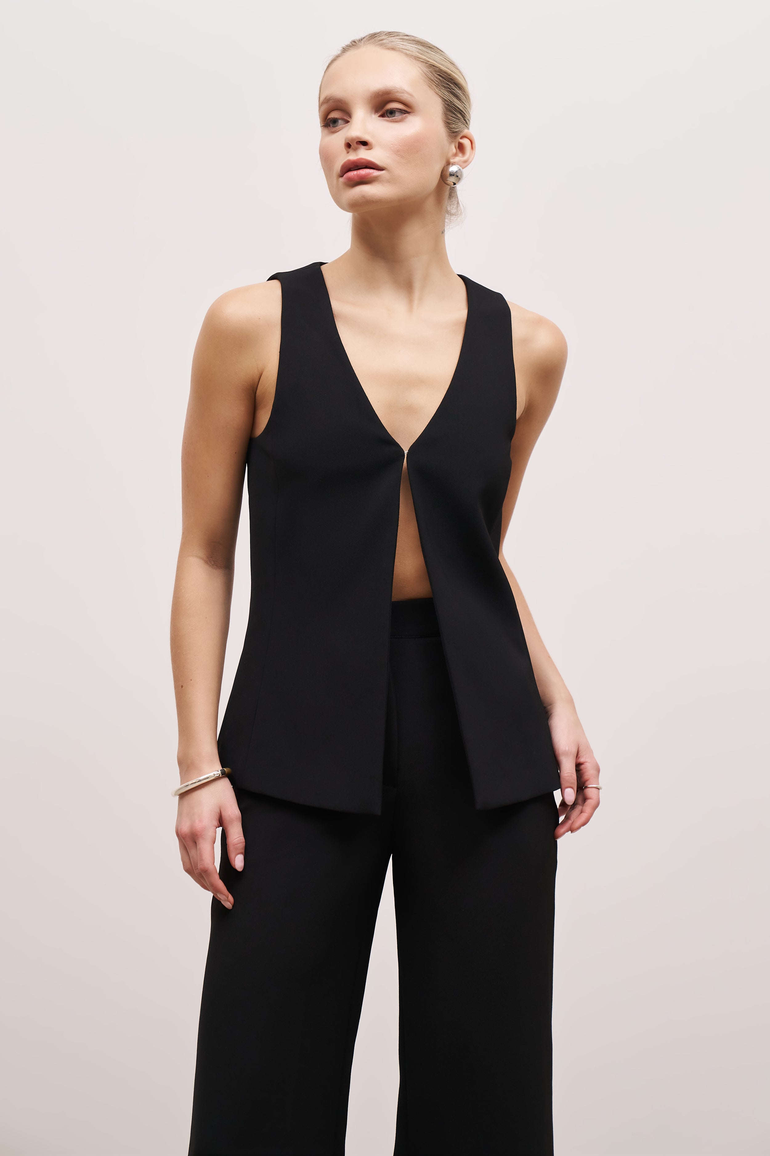 Hook & Eye Waistcoat - Black