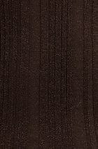 Fine Knit Gathered Halter Neck Maxi Dress - Carob Shimmer
