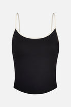 Base Contrast Trim Cami Top - Black/Tofu