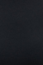 Soft Ribbed Long Sleeve Top - Black