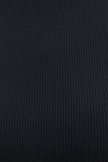 Soft Ribbed Long Sleeve Top - Black