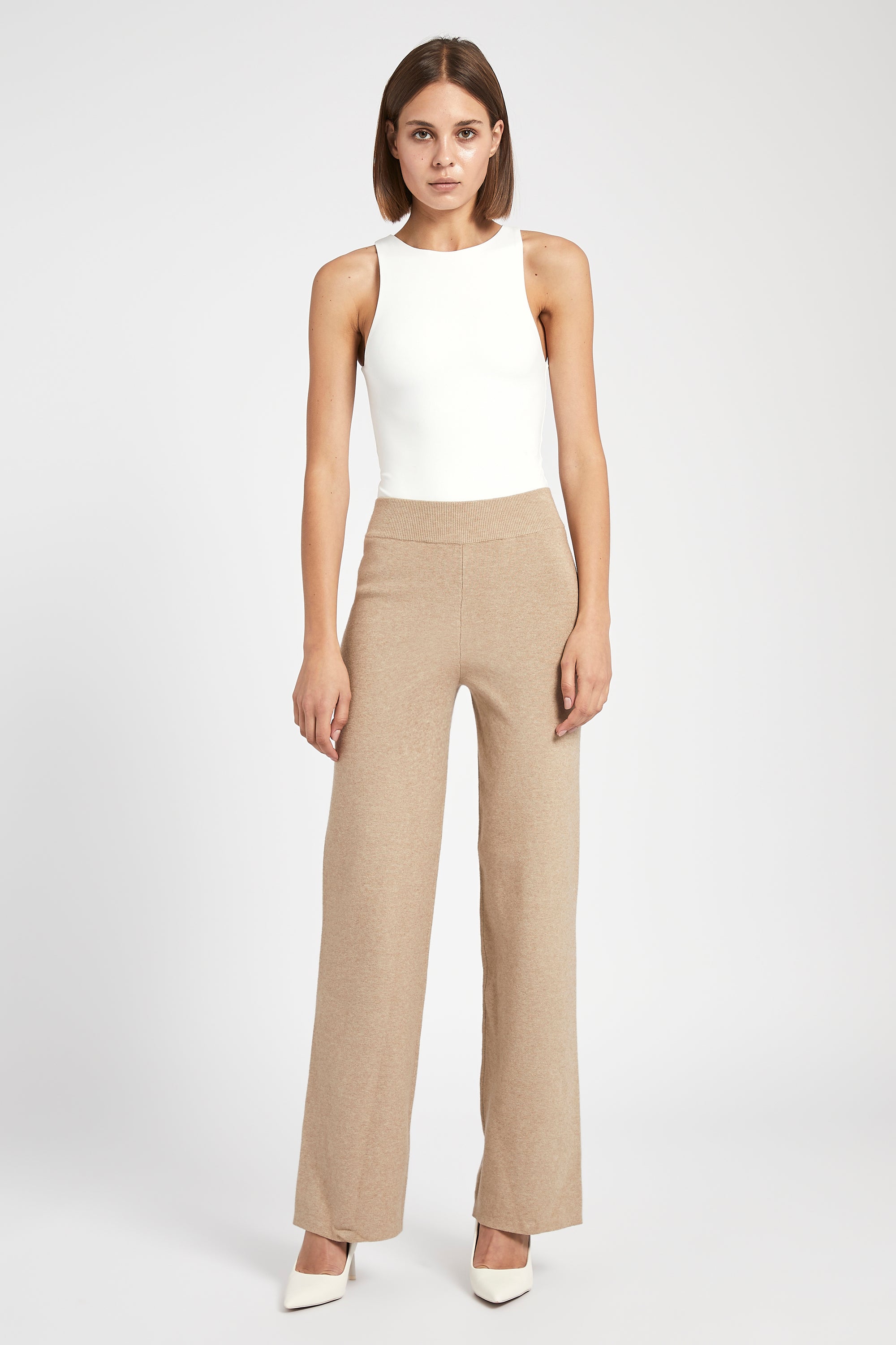 Slouchy Lounge Knit Trousers - Birch