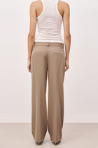 Mid Rise Wide Leg Trousers - Oak