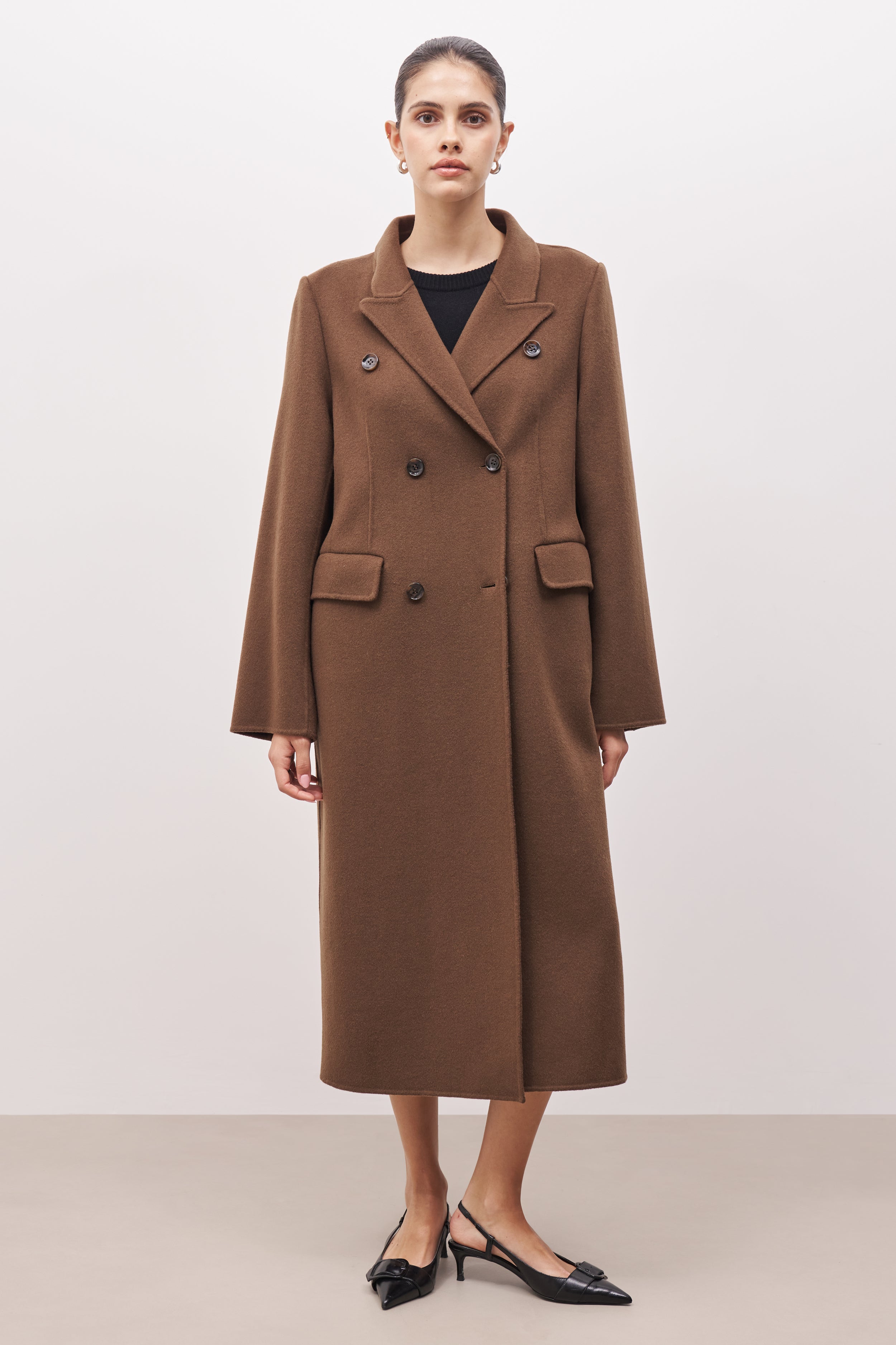 Double Faced Wool Dinner Coat - Brown