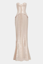 Sequin Corset Gown With Sweetheart Neckline - Blush