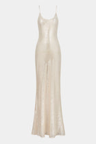 Sequin Camisole Maxi Dress - Nude