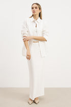 Linen Long Sleeve Boyfriend Shirt - White