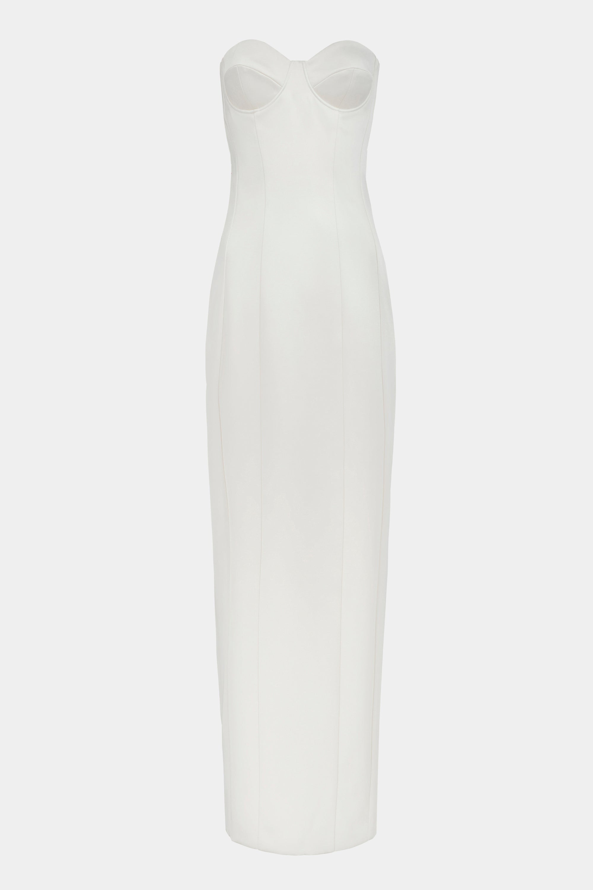 Satin Column Corset Maxi Dress - Cream