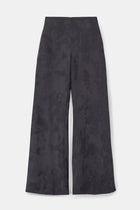 Cupro Jacquard Tailored Wide Leg Trousers - Charcoal