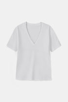 Classic V Neck T Shirt - White