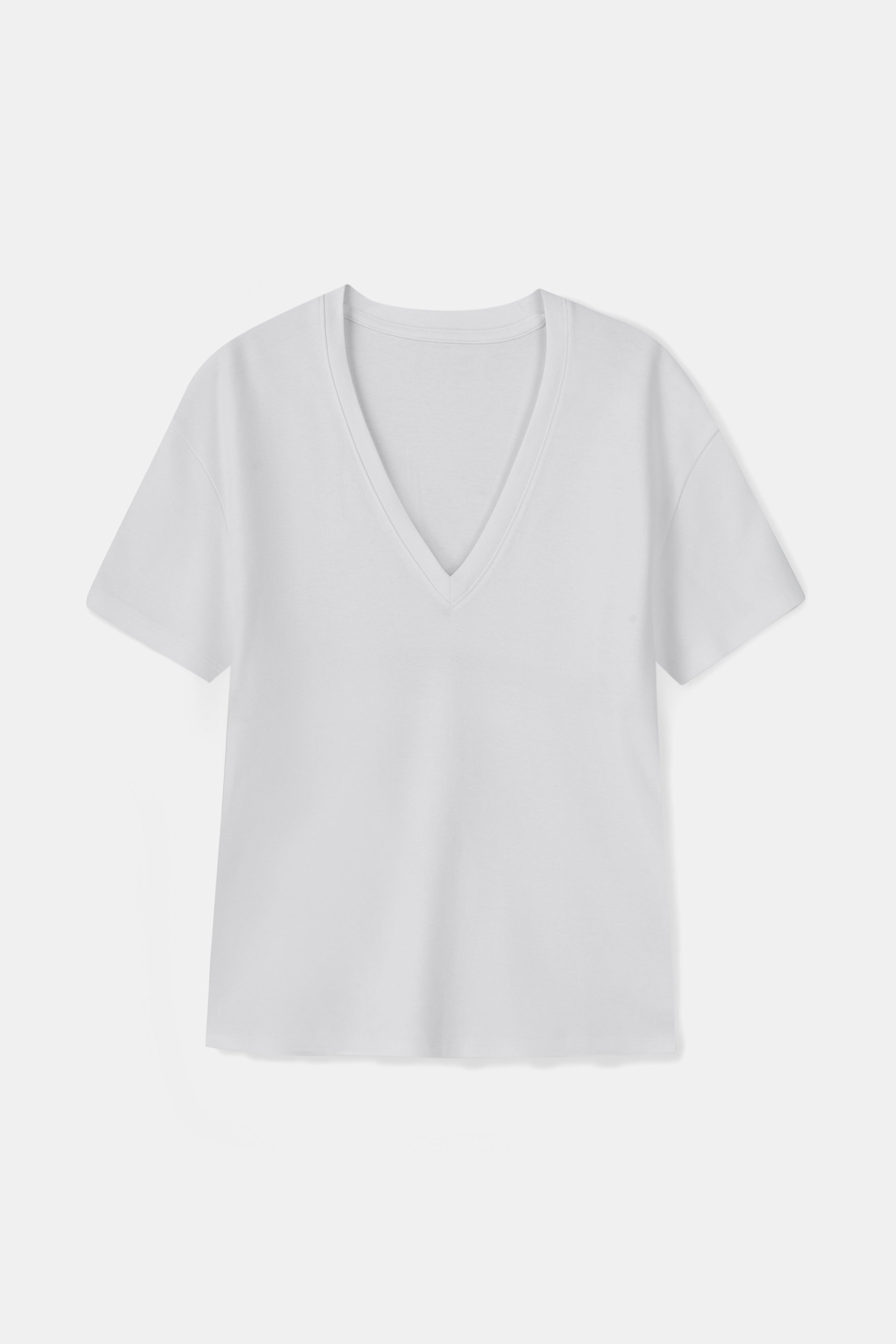 Classic V Neck T Shirt - White