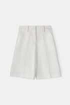 Satin Detail Longline Shorts - White