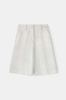 Satin Detail Longline Shorts - White