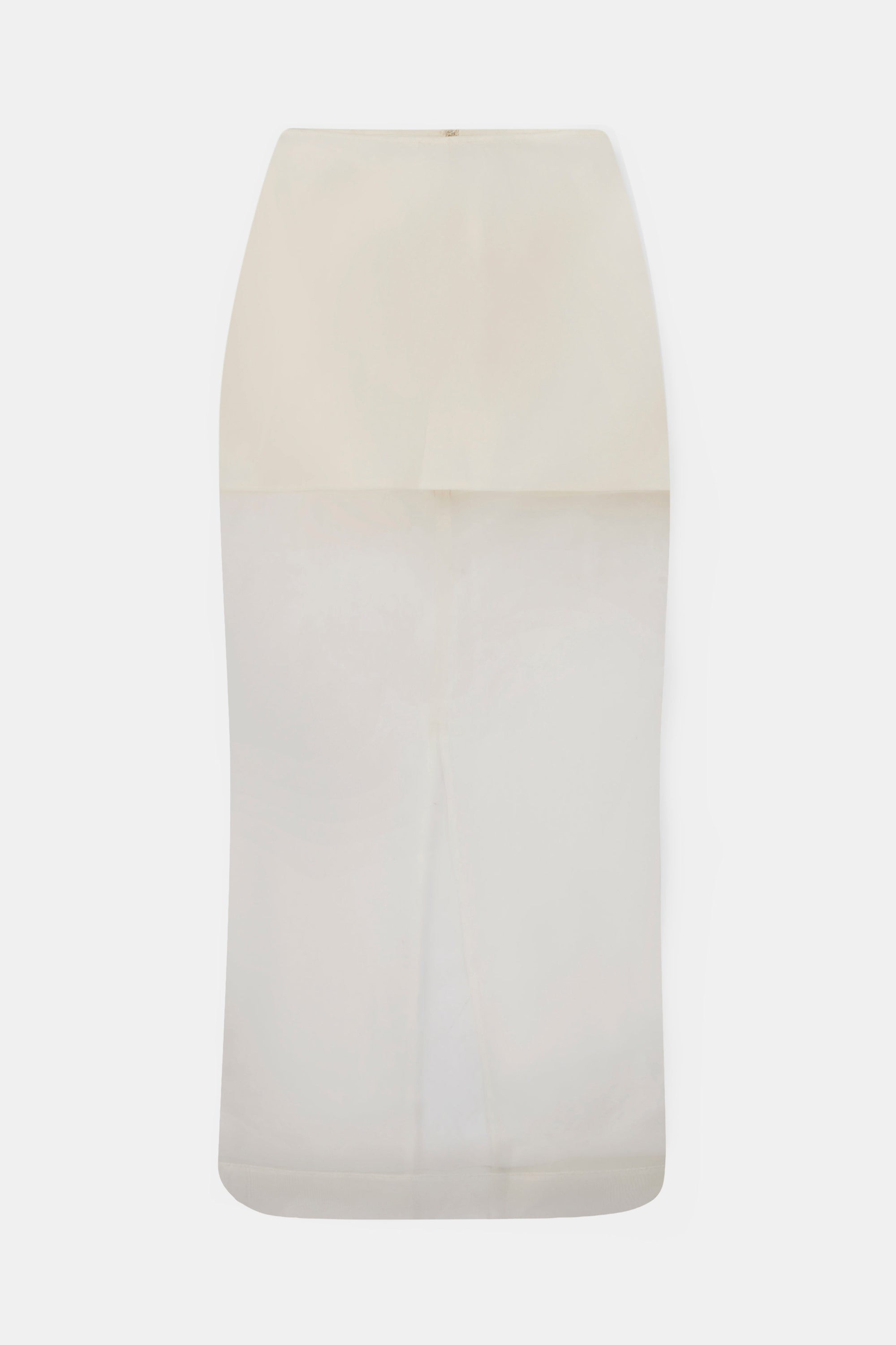 Sheer Organza Column Midi Skirt - Cream