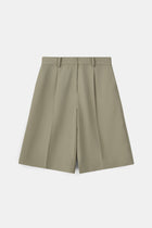 Tailored Dropped Waist Longline Shorts - Antique Sage