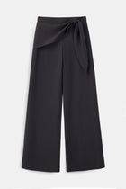 Tailored Draped Belt Trousers - Black