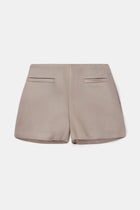 Tailored Satin Micro Shorts - Mink