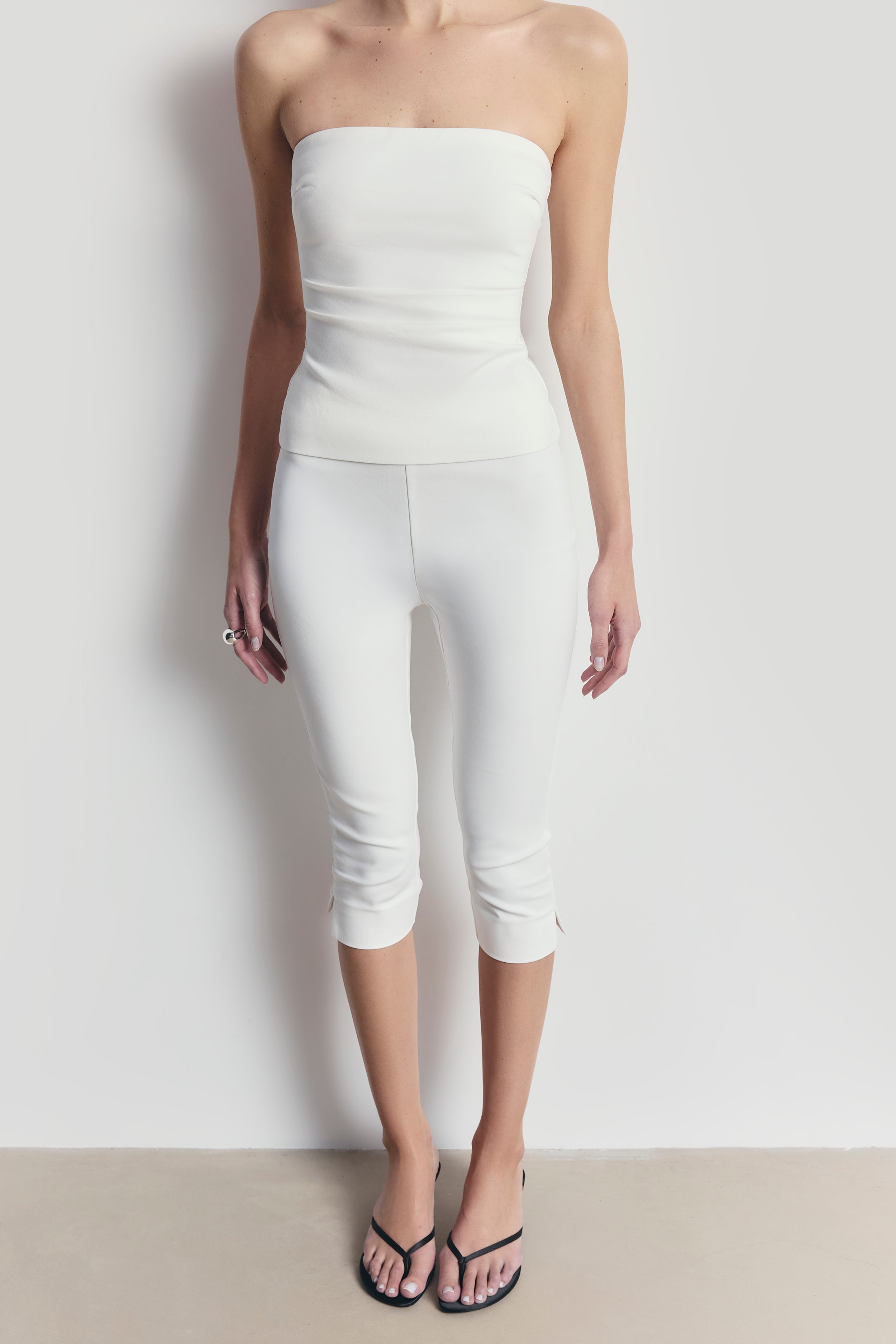 Tailored Ruched Bodice - White