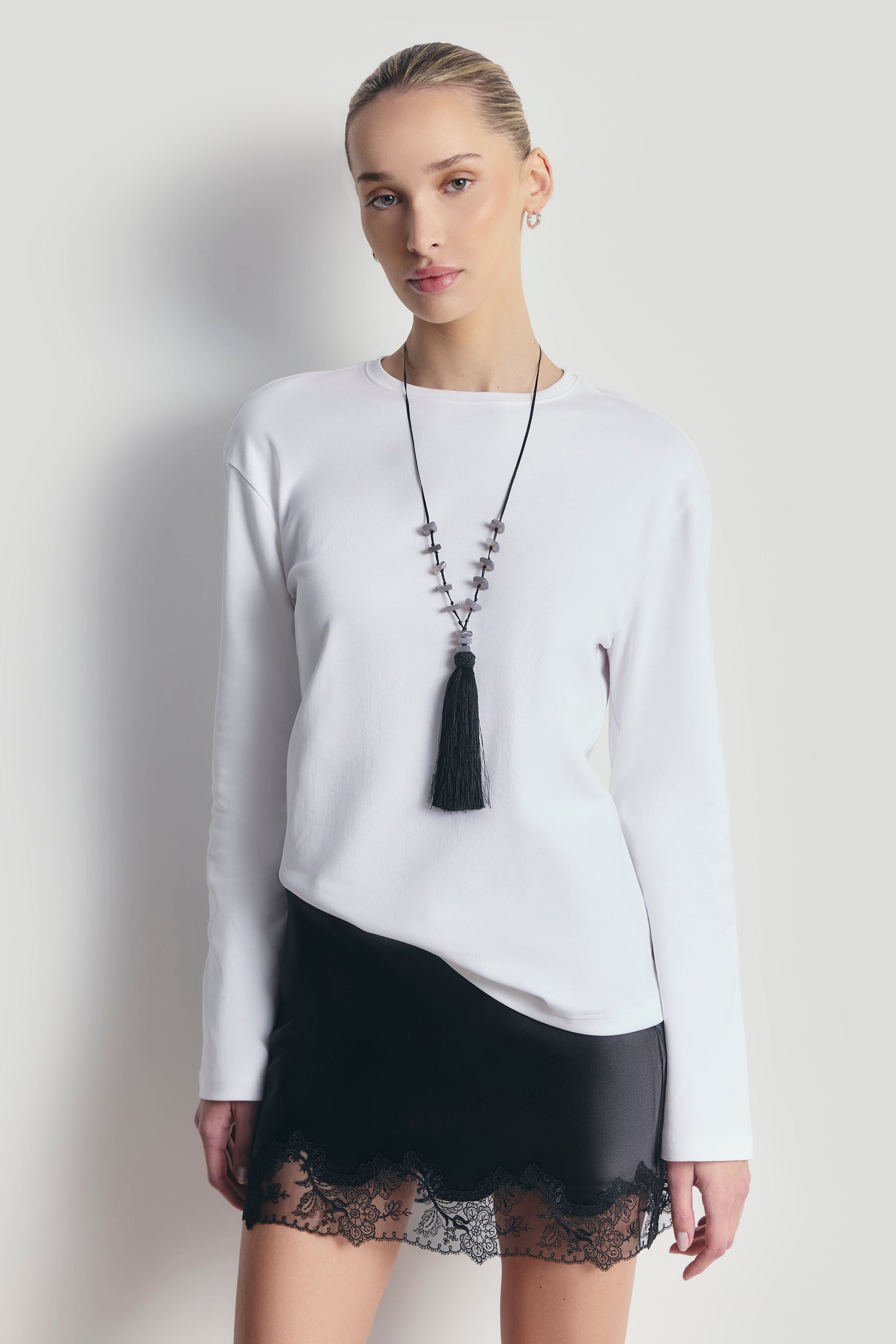 Oversized Longsleeve T Shirt - White