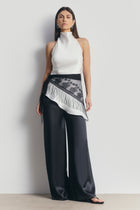 Cowl Neck Asymmetric Top - White