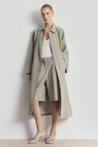 Tailored Dropped Waist Longline Shorts - Antique Sage