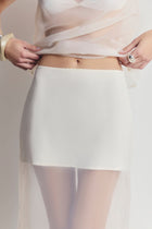 Sheer Organza Column Midi Skirt - Cream