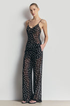 Chiffon V Neck Camisole Top -  Maxi Polka Dot