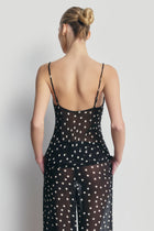 Chiffon V Neck Camisole Top -  Maxi Polka Dot