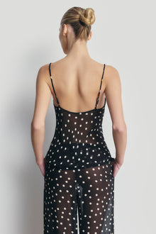 Chiffon V Neck Camisole Top -  Maxi Polka Dot
