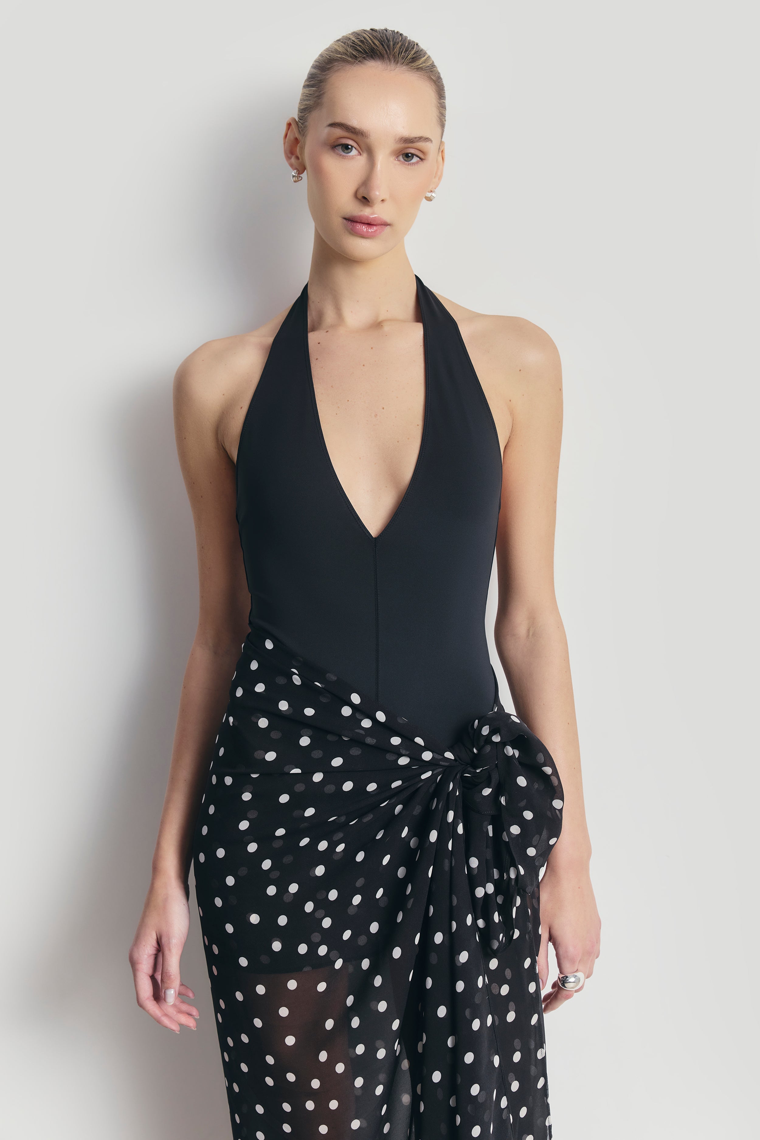 Chiffon Maxi Polka Dot Sarong Scarf -  Maxi Polka Dot