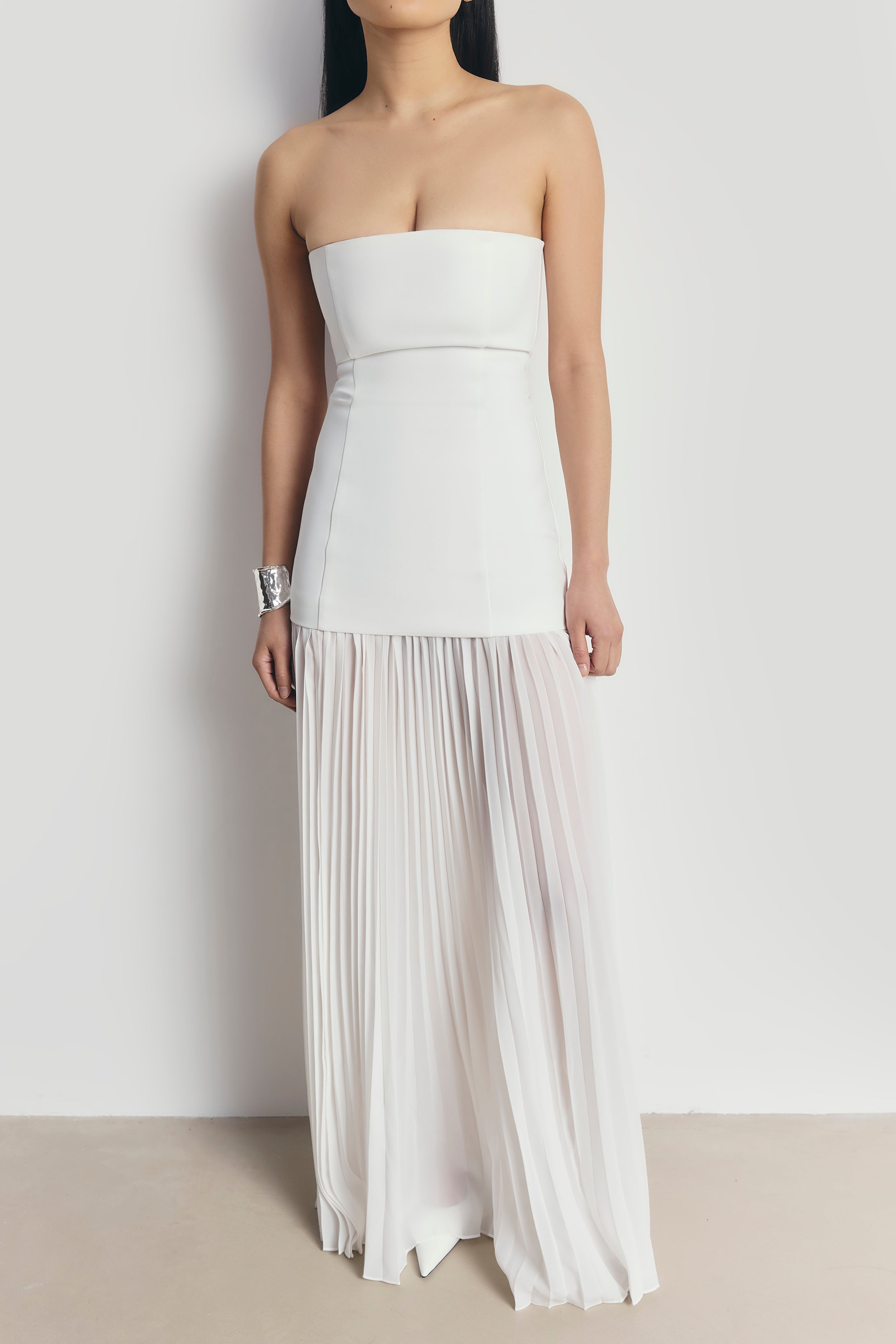 Structured Bodice Gown - White