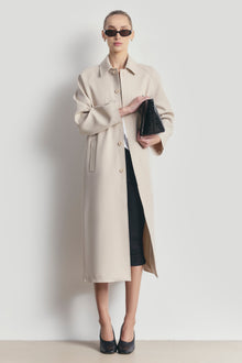 Clean Cut Longline Driving Coat - Stone