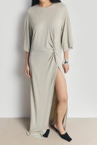 Relaxed Dropped Waist T-Shirt Gown - Antique Sage