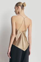 Satin Panel Detail V Neck Camisole - Bronze