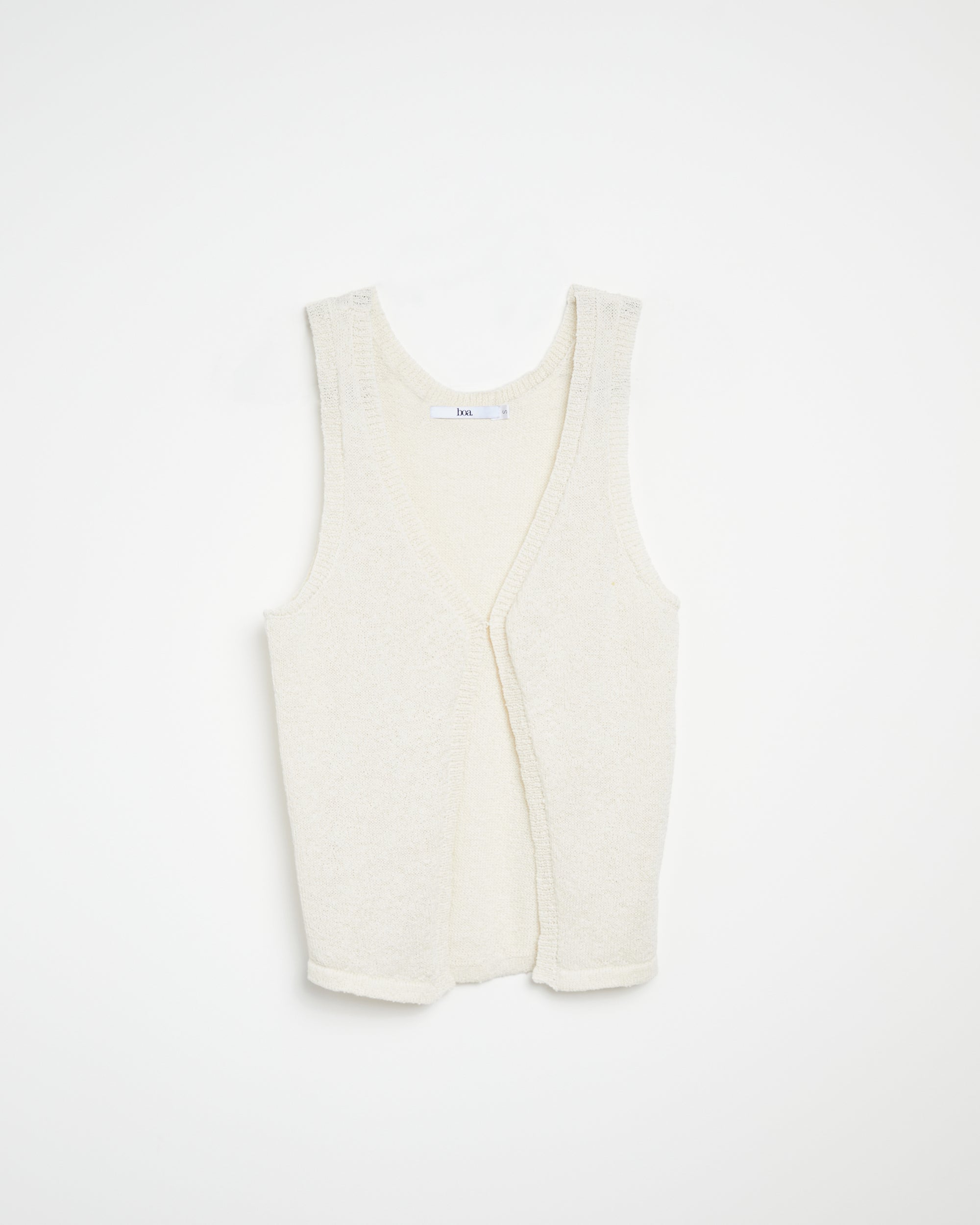 Crochet Knit Waistcoat - Cream