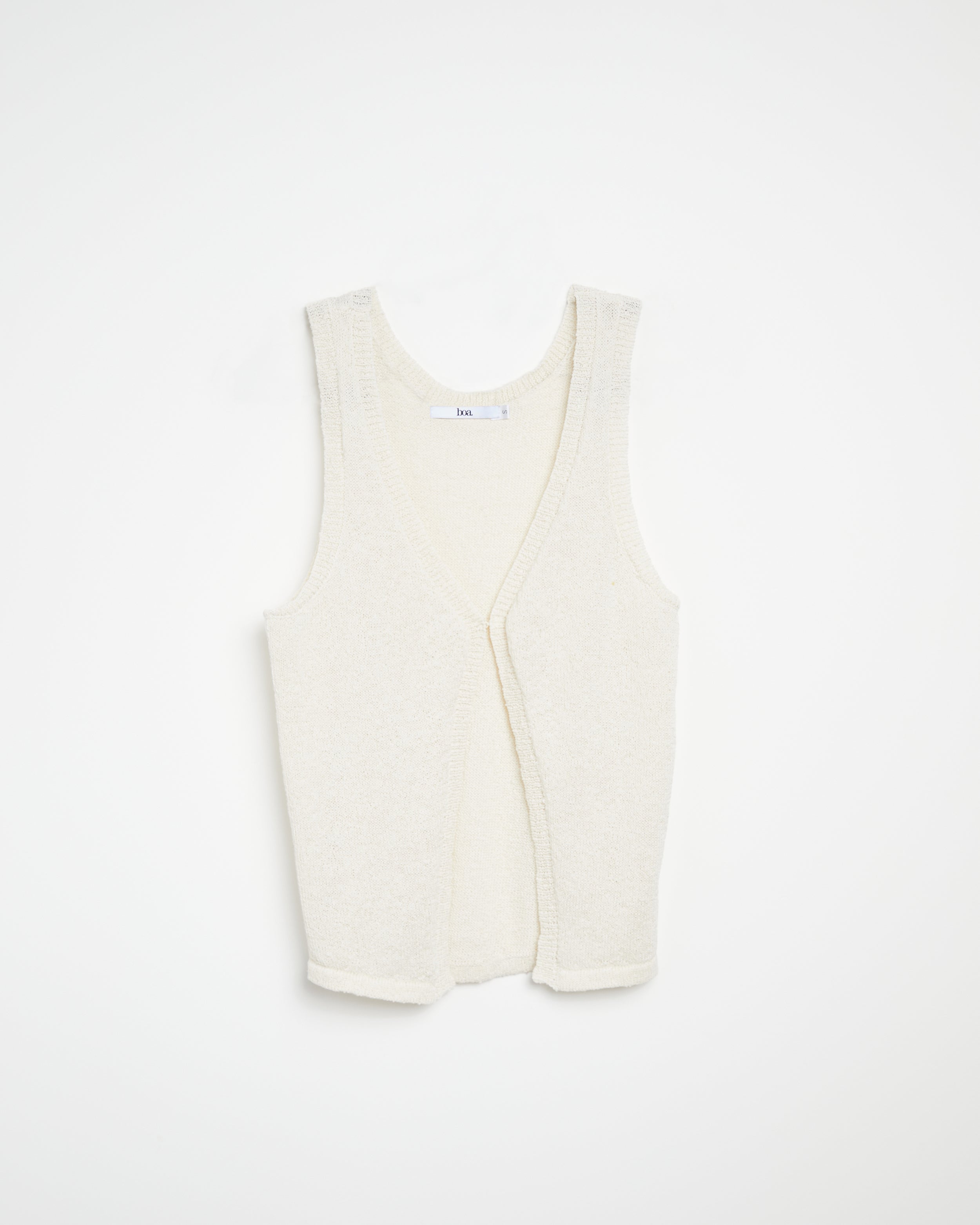 Crochet Knit Waistcoat - Cream