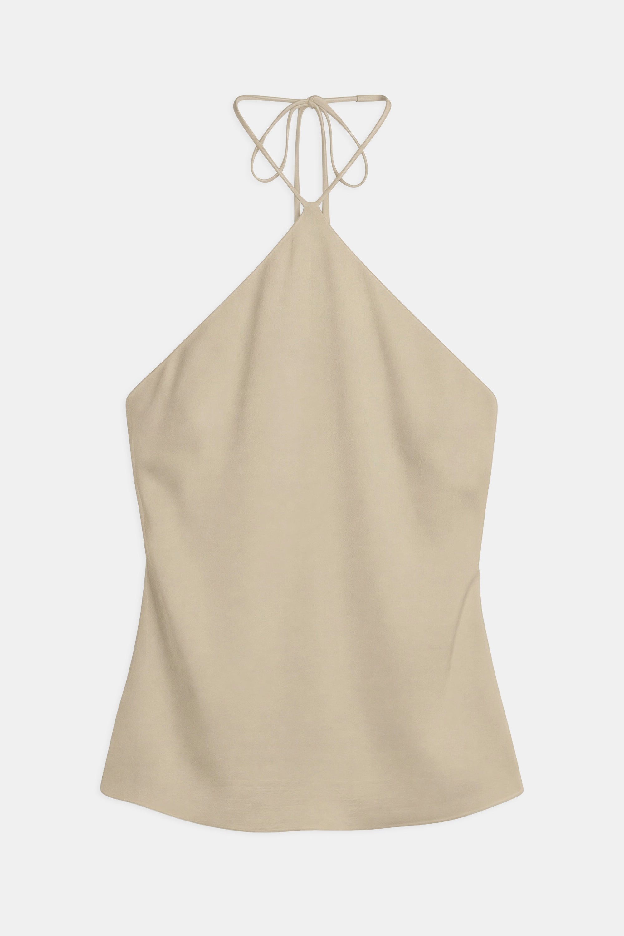 Tailored Satin Halterneck Top - Bronze