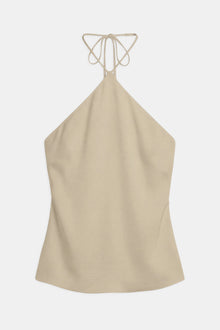 Tailored Satin Halterneck Top - Bronze