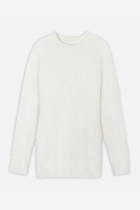 Soft Brushed Crew Neck Jumper Dress - Cream