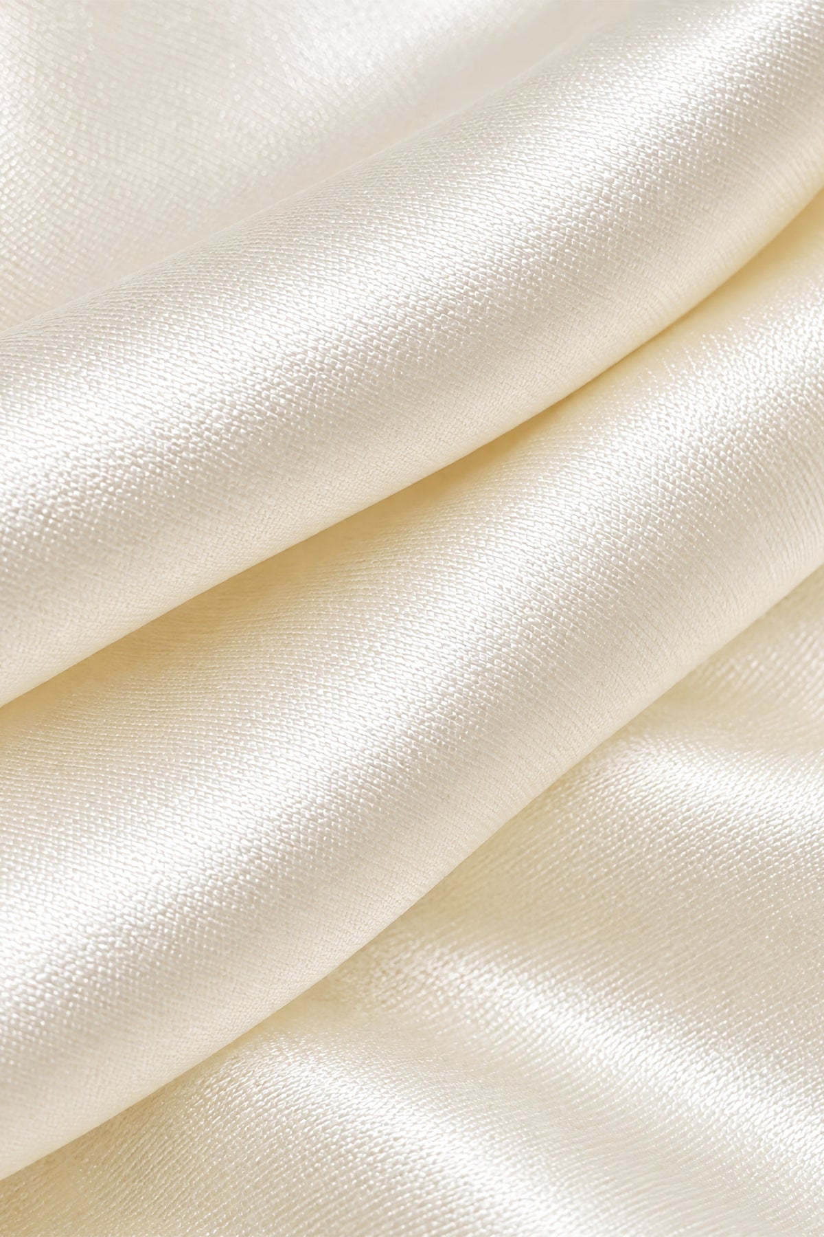 Satin Scarf with Fringing - Cream