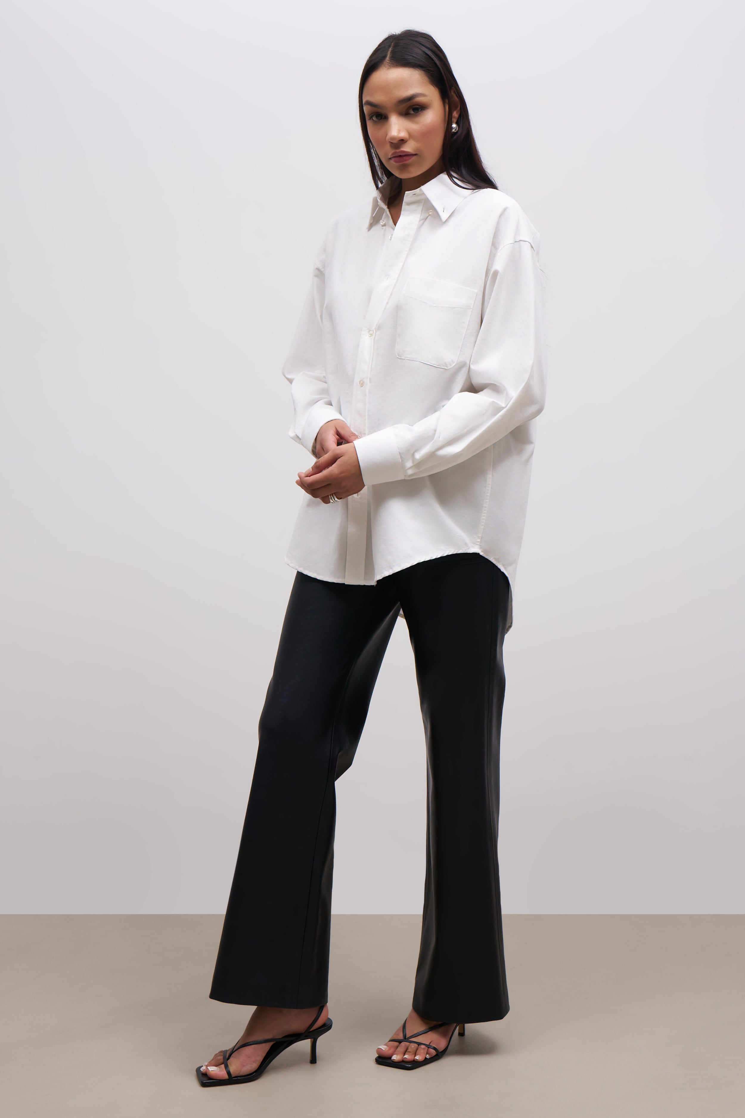 Masculine Oversized Cotton Shirt - White