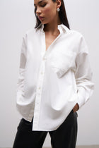 Masculine Oversized Cotton Shirt - White